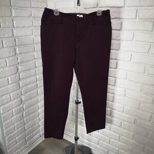 Merona Modern Ladies Size 10 Stretch Burgundy Narrow Legs Pants